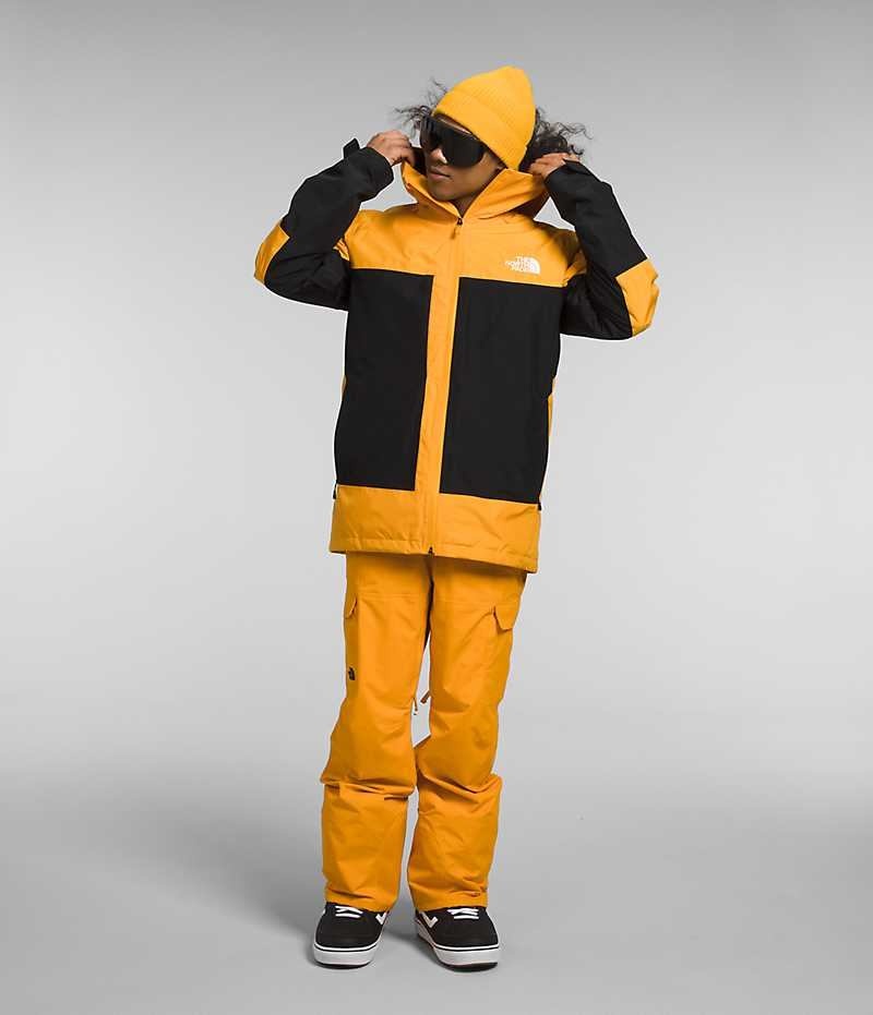 Men's The North Face ThermoBall™ Eco Snow Triclimate® Hooded Jacket Gold / Black | TORONTO KJASZI