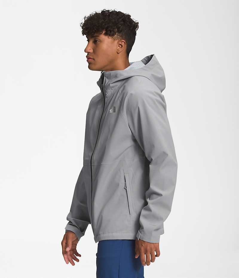 Men's The North Face Valle Vista Stretch Rain Jacket Grey | CANADA URQOTZ