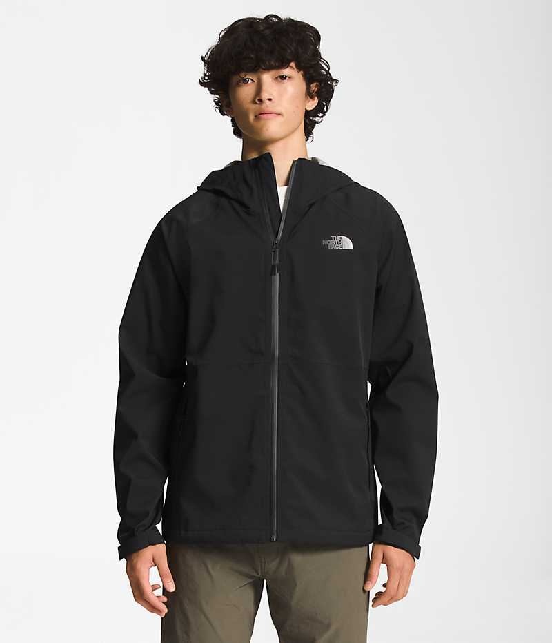 Men\'s The North Face Valle Vista Stretch Rain Jacket Black | TORONTO WNLJDS