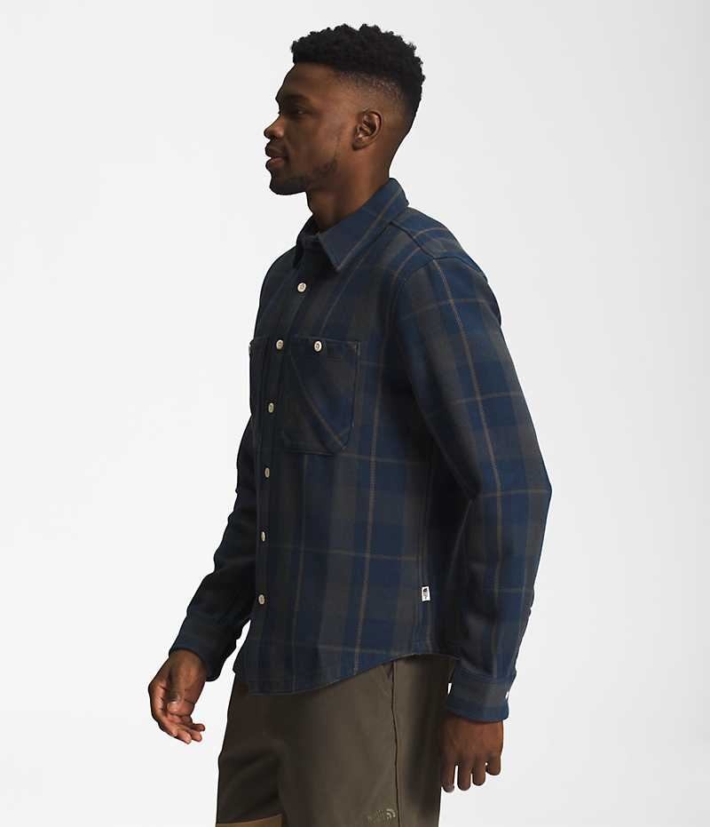 Men's The North Face Valley Twill Flannel Shirt Navy | TORONTO YJUKMG