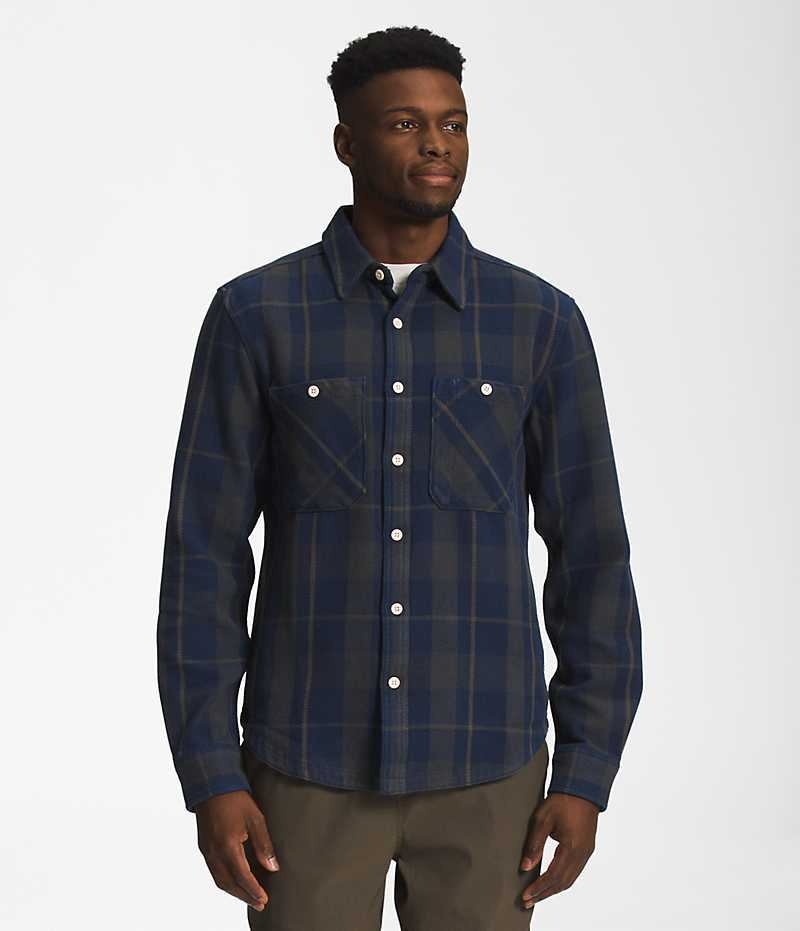 Men\'s The North Face Valley Twill Flannel Shirt Navy | TORONTO YJUKMG