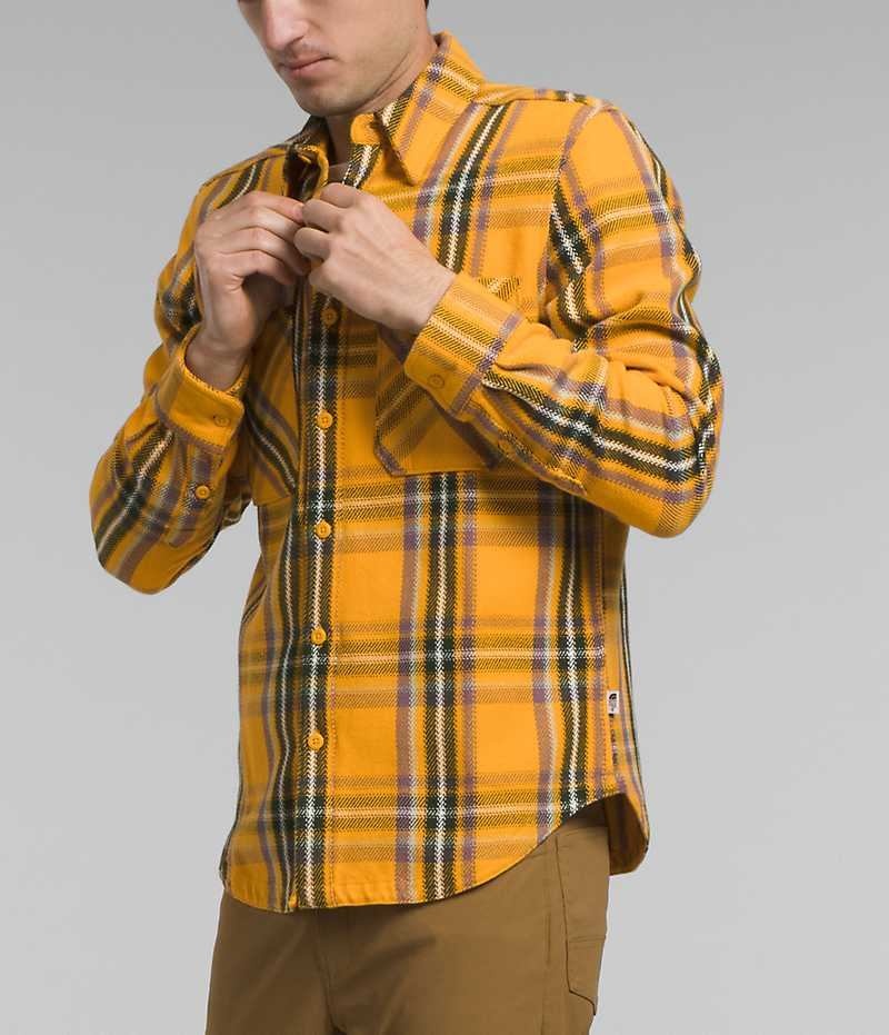 Men's The North Face Valley Twill Flannel Shirt Gold | OTTAWA KILHBY