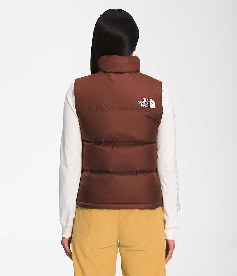 Women's The North Face 1996 Retro Nuptse Down Vest Brown | CANADA MSCXBJ