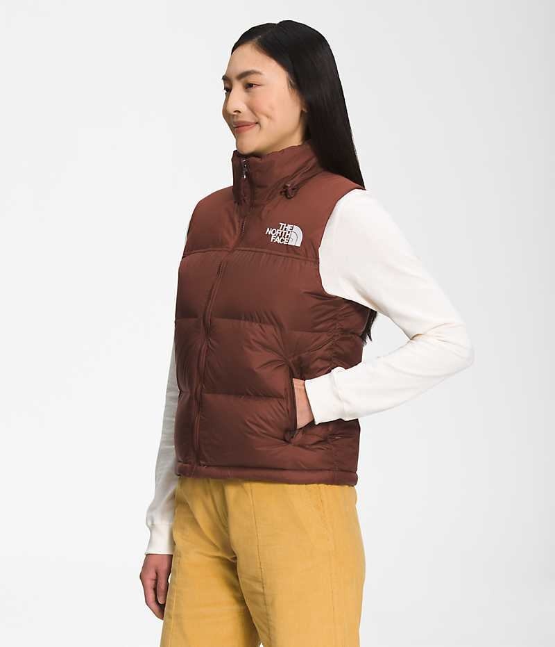 Women's The North Face 1996 Retro Nuptse Down Vest Brown | CANADA MSCXBJ