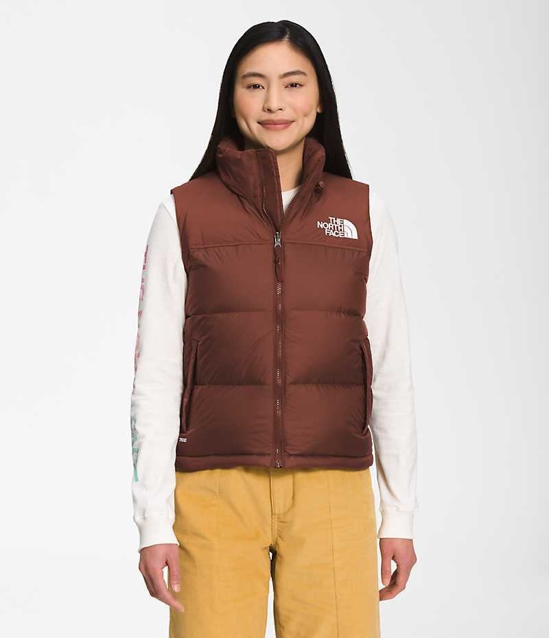 Women\'s The North Face 1996 Retro Nuptse Down Vest Brown | CANADA MSCXBJ