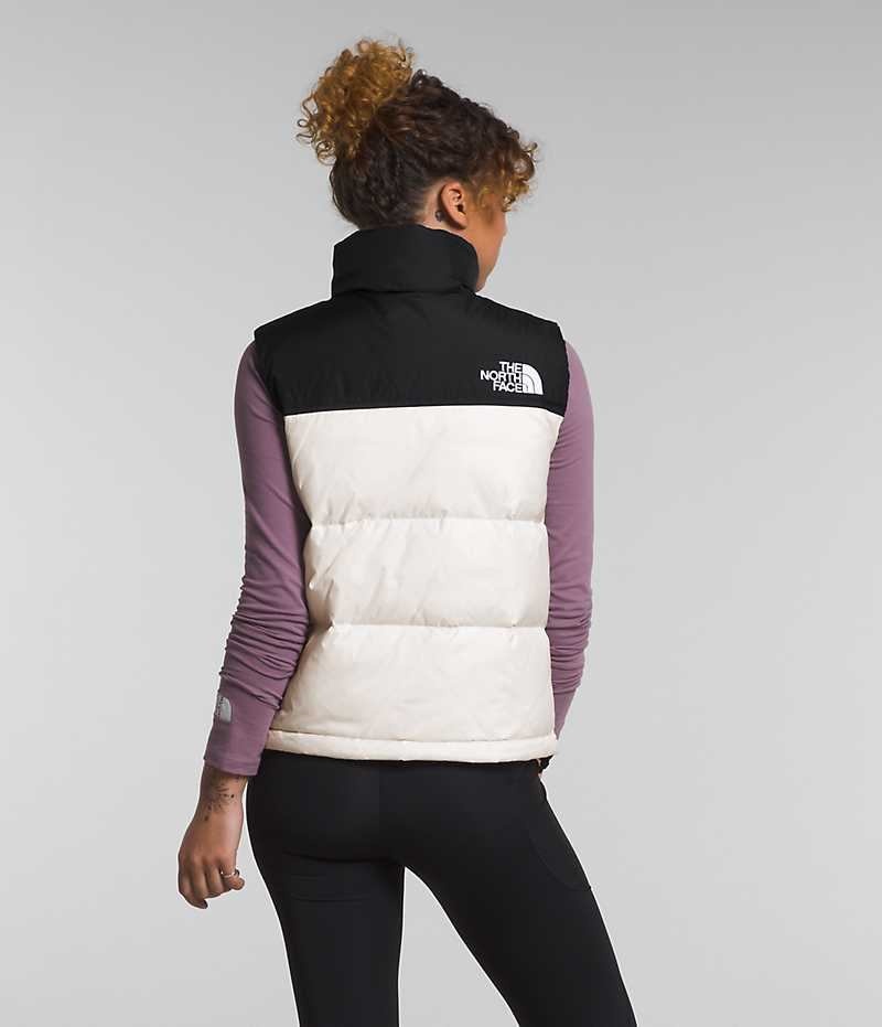 Women's The North Face 1996 Retro Nuptse Down Vest White / Black | OTTAWA XNARBP