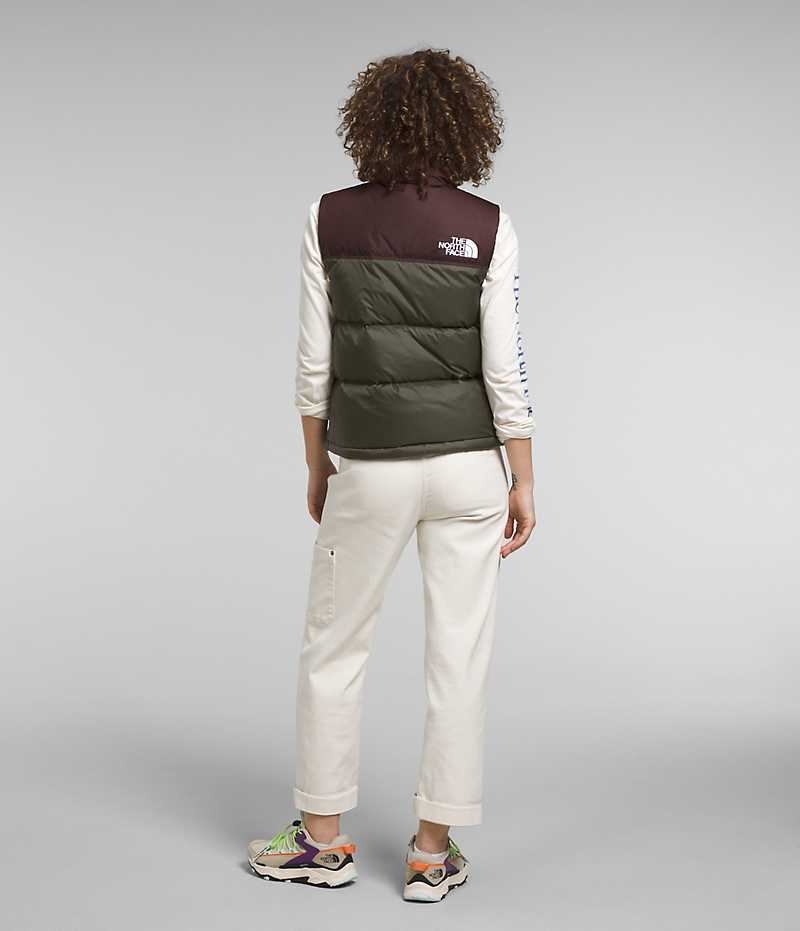 Women's The North Face 1996 Retro Nuptse Down Vest Olive / Black | CANADA UCKFQE