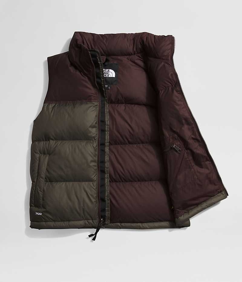 Women's The North Face 1996 Retro Nuptse Down Vest Olive / Black | CANADA UCKFQE