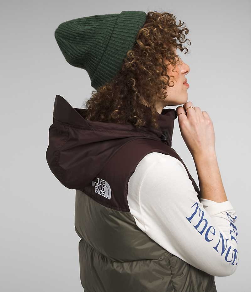 Women's The North Face 1996 Retro Nuptse Down Vest Olive / Black | CANADA UCKFQE