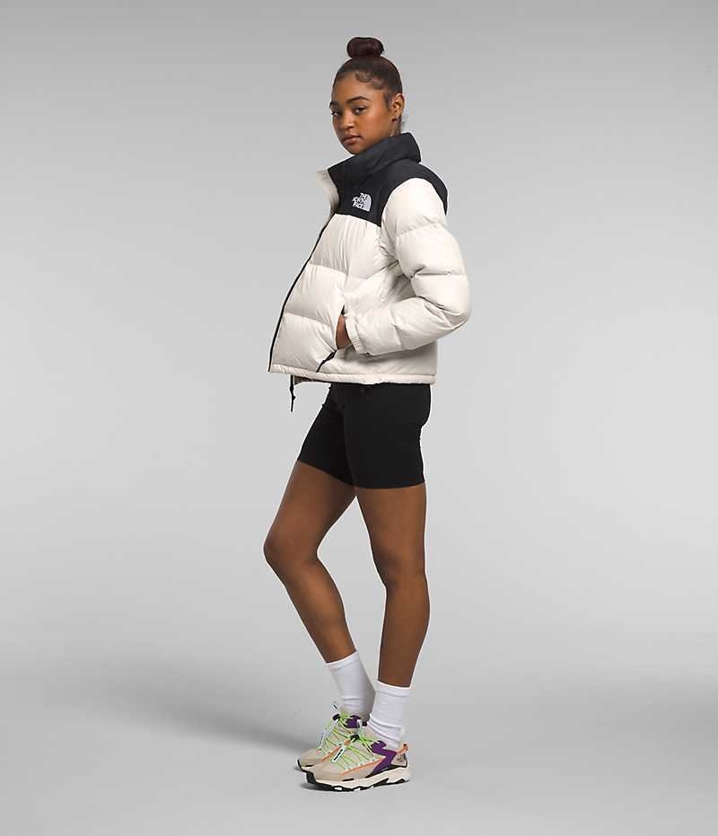 Women's The North Face 1996 Retro Nuptse Down Jacket White / Black | OTTAWA TNQWHJ