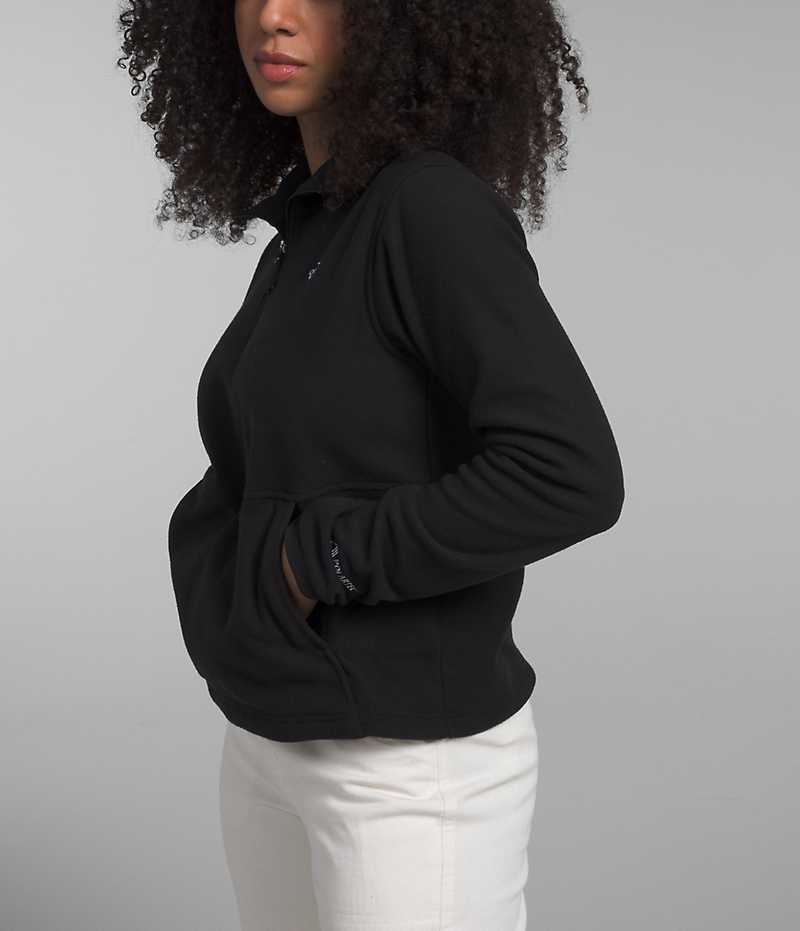 Women's The North Face Alpine Polartec® 100 ¼-Zip Cowl Sweatshirt Black | TORONTO LCNVMB