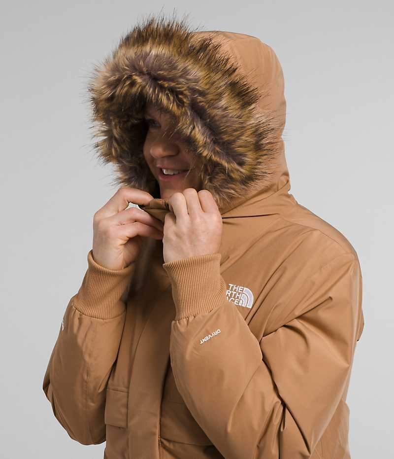 Women's The North Face Arctic Bomber Jacket Brown | TORONTO BSNVXD