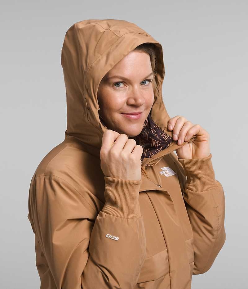 Women's The North Face Arctic Bomber Jacket Brown | TORONTO BSNVXD