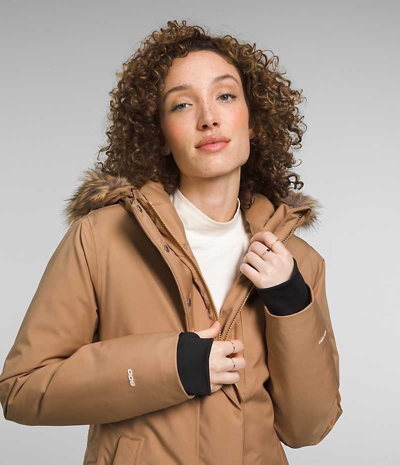 Women's The North Face Arctic Parka Brown | CANADA QVDZXC