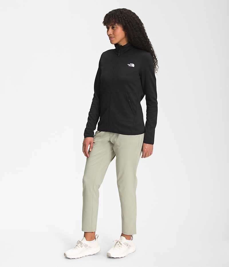 Women's The North Face Canyonlands Full-Zip Fleece Jacket Black | CANADA YGFLCJ