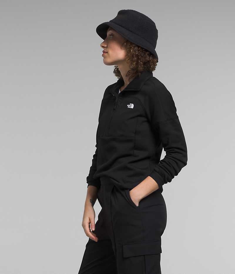 Women's The North Face Canyonlands High Altitude ½-Zip Sweatshirt Black | OTTAWA LIGPAK