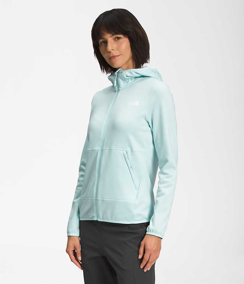 Women's The North Face Canyonlands Hoodie Fleece Jacket Light Blue | CANADA JWQRTZ