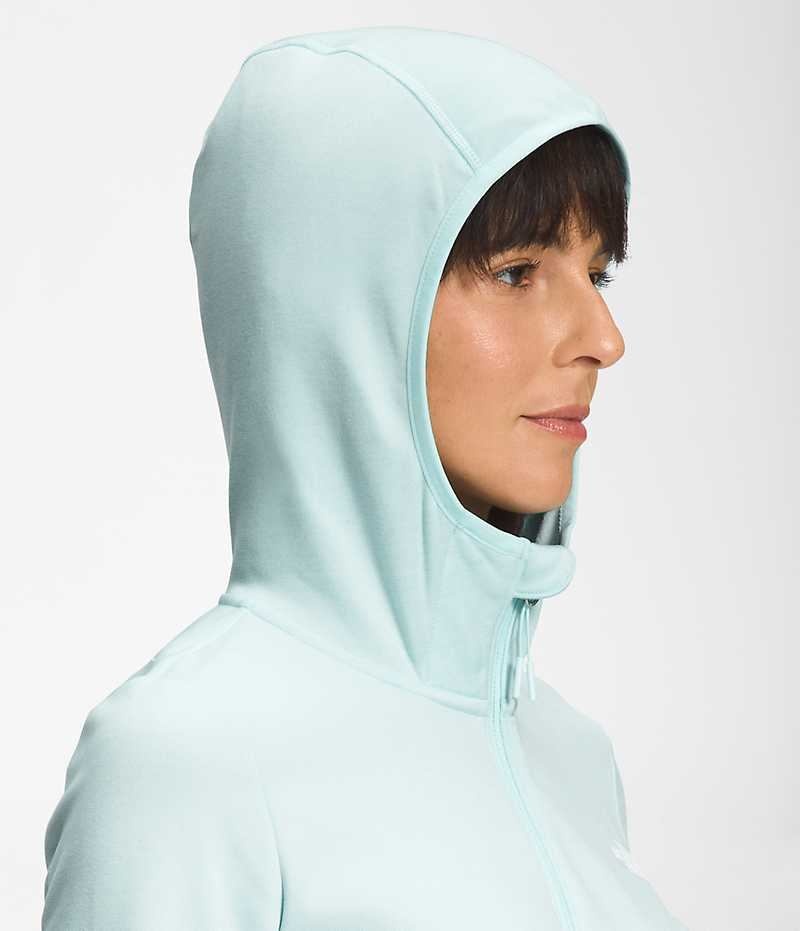 Women's The North Face Canyonlands Hoodie Fleece Jacket Light Blue | CANADA JWQRTZ