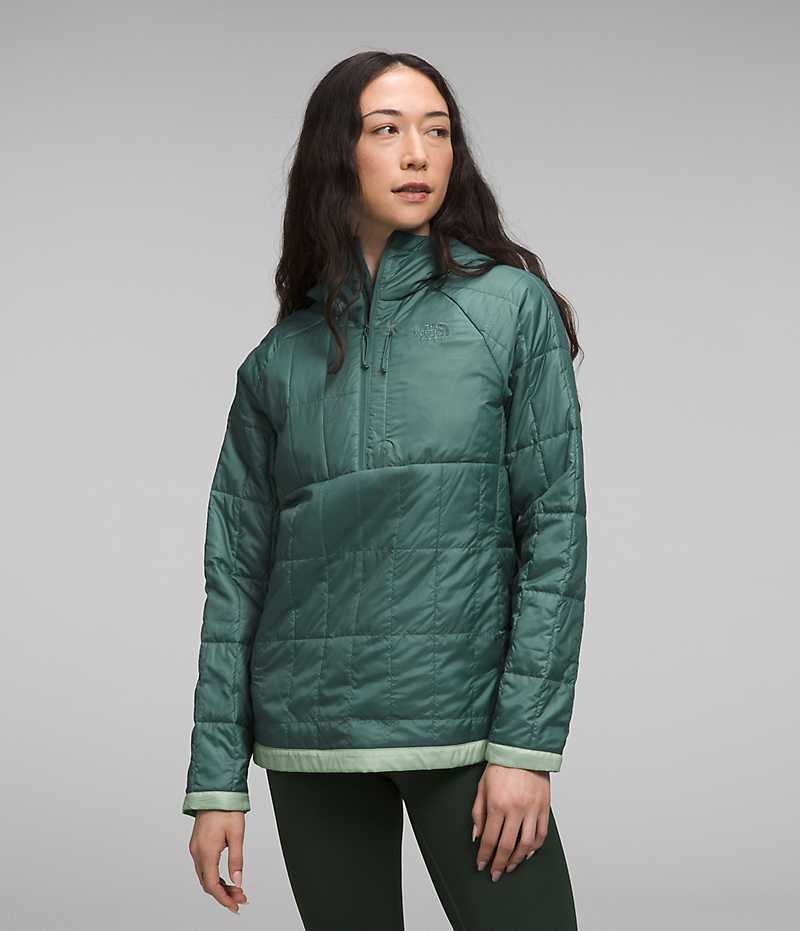 Women's The North Face Circaloft ¼-Zip Pullover Down Jacket Turquoise | TORONTO URILKT