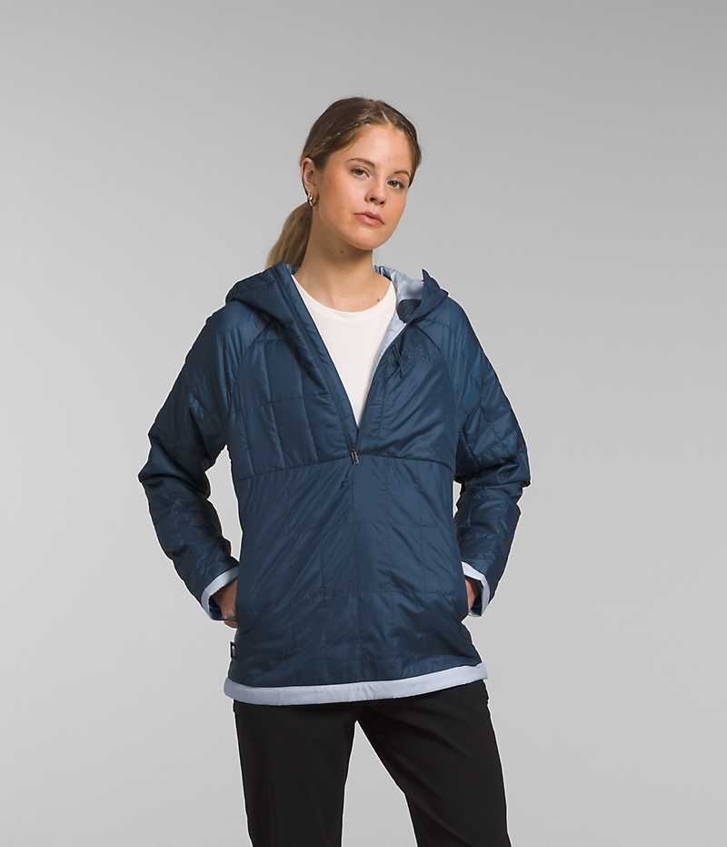 Women\'s The North Face Circaloft ¼-Zip Pullover Down Jacket Blue | OTTAWA VDUWCP