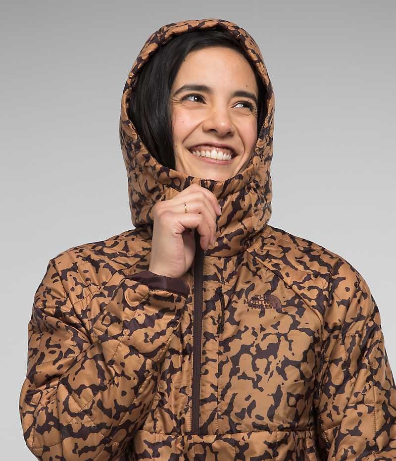 Women's The North Face Circaloft ¼-Zip Pullover Down Jacket Brown | CANADA GKEDCA