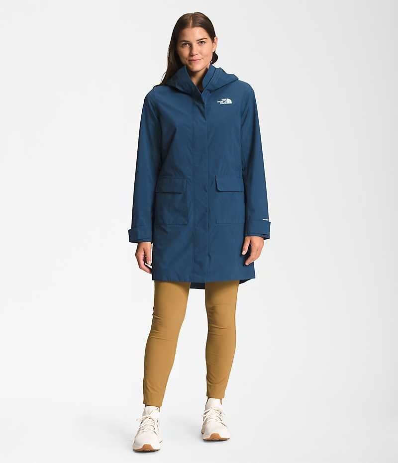 Women\'s The North Face City Breeze Rain II Parka Blue | CANADA ZBPFNX