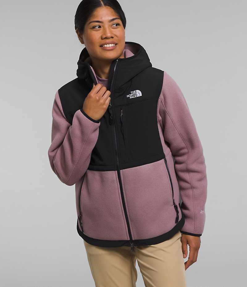 Women\'s The North Face Denali Hoodie Fleece Jacket Fuchsia / Black | TORONTO JNVAIC