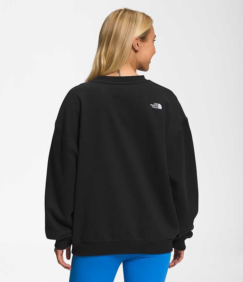 Women's The North Face Felted Fleece Crew Pullover Black | TORONTO SCJGLM