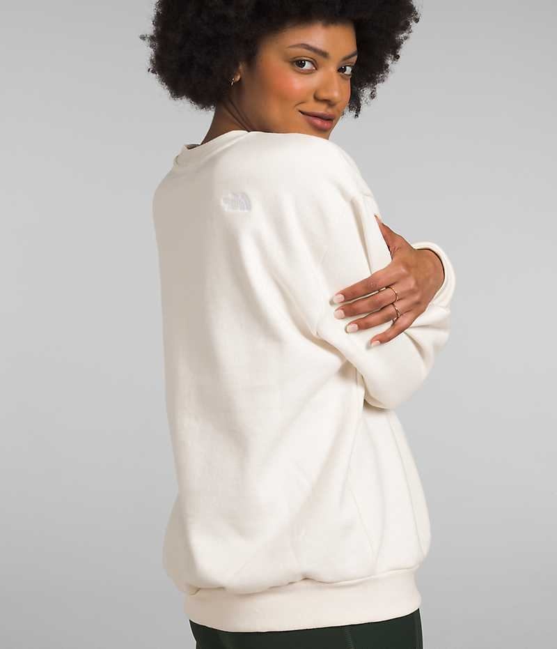 Women's The North Face Felted Fleece Crew Pullover White | OTTAWA CRNQOU