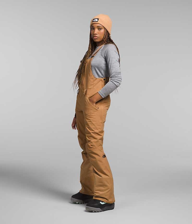 Women's The North Face Freedom Bib Pants Khaki | OTTAWA EFTNRQ