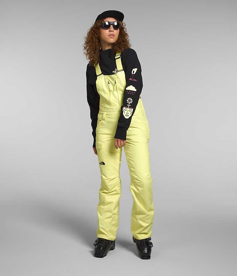 Women's The North Face Freedom Insulated Bib Pants Yellow | CANADA XWKZCS