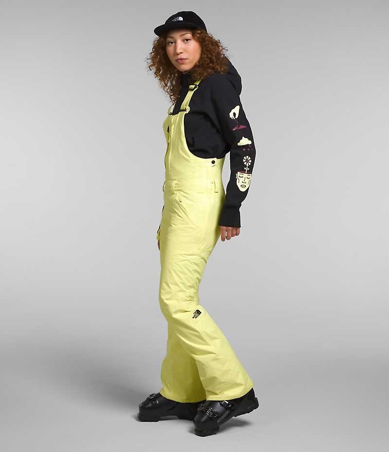 Women's The North Face Freedom Insulated Bib Pants Yellow | CANADA XWKZCS