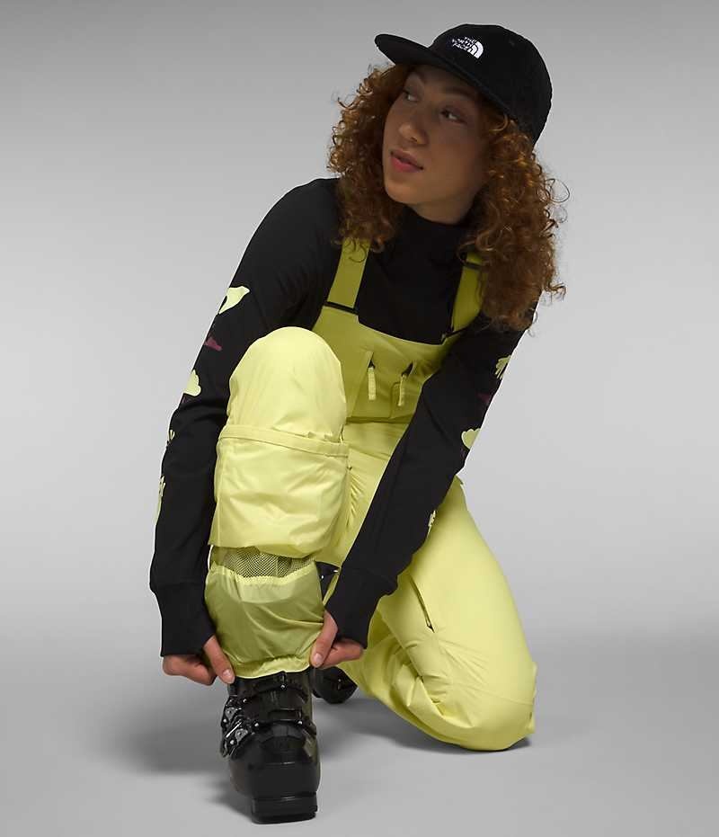 Women's The North Face Freedom Insulated Bib Pants Yellow | CANADA XWKZCS