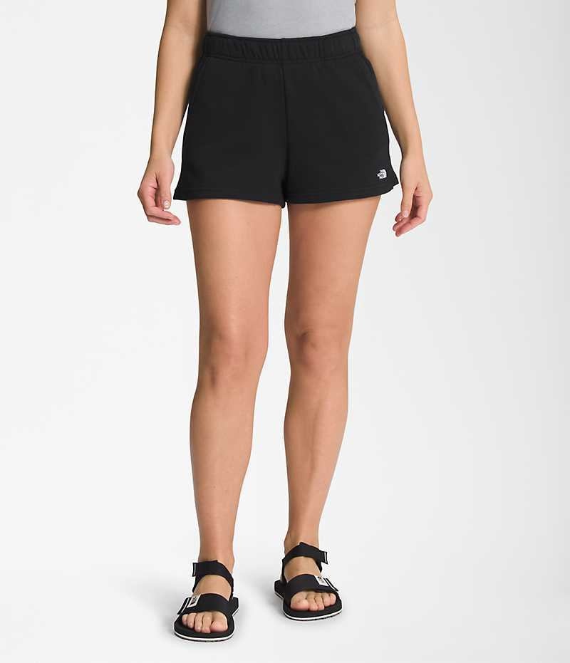 Women\'s The North Face Half Dome Fleece Shorts Black | CANADA TQDSKO