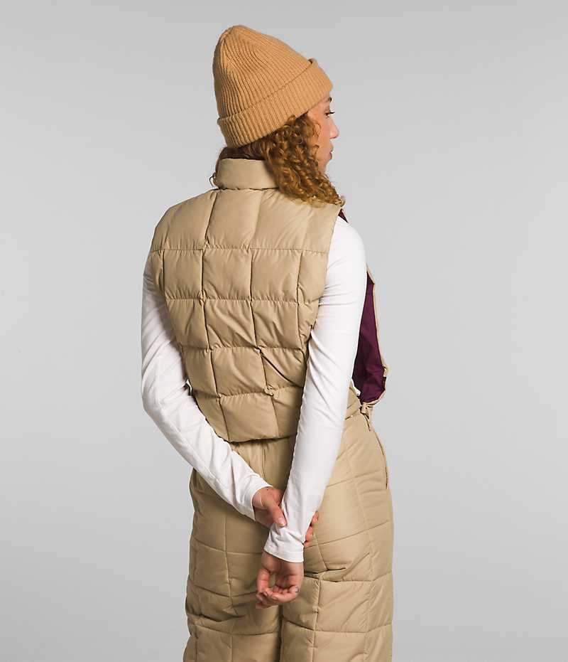 Women's The North Face Lhotse Reversible Vest Khaki | CANADA GFNADV