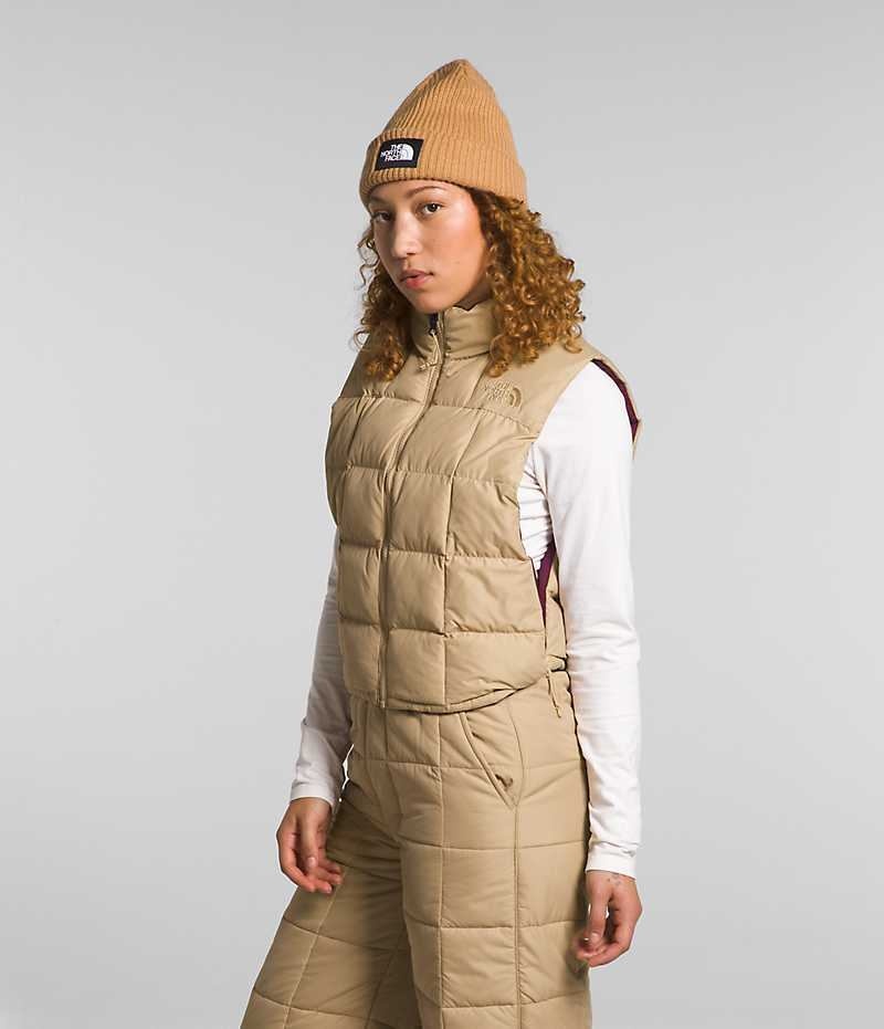 Women's The North Face Lhotse Reversible Vest Khaki | CANADA GFNADV