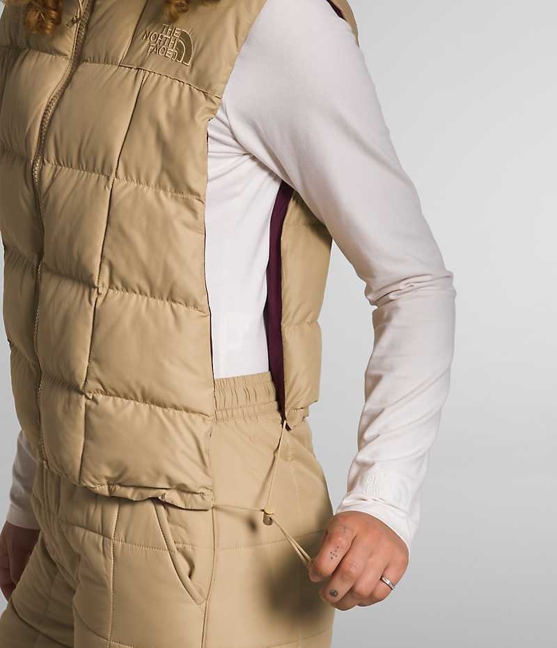 Women's The North Face Lhotse Reversible Vest Khaki | CANADA GFNADV