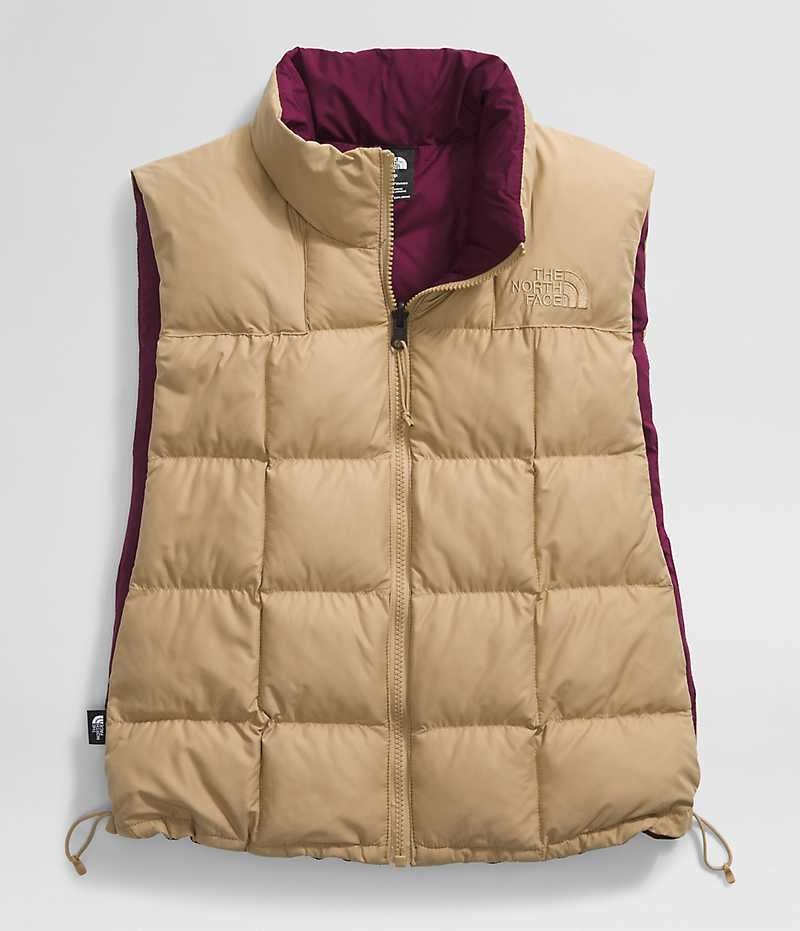 Women's The North Face Lhotse Reversible Vest Khaki | CANADA GFNADV