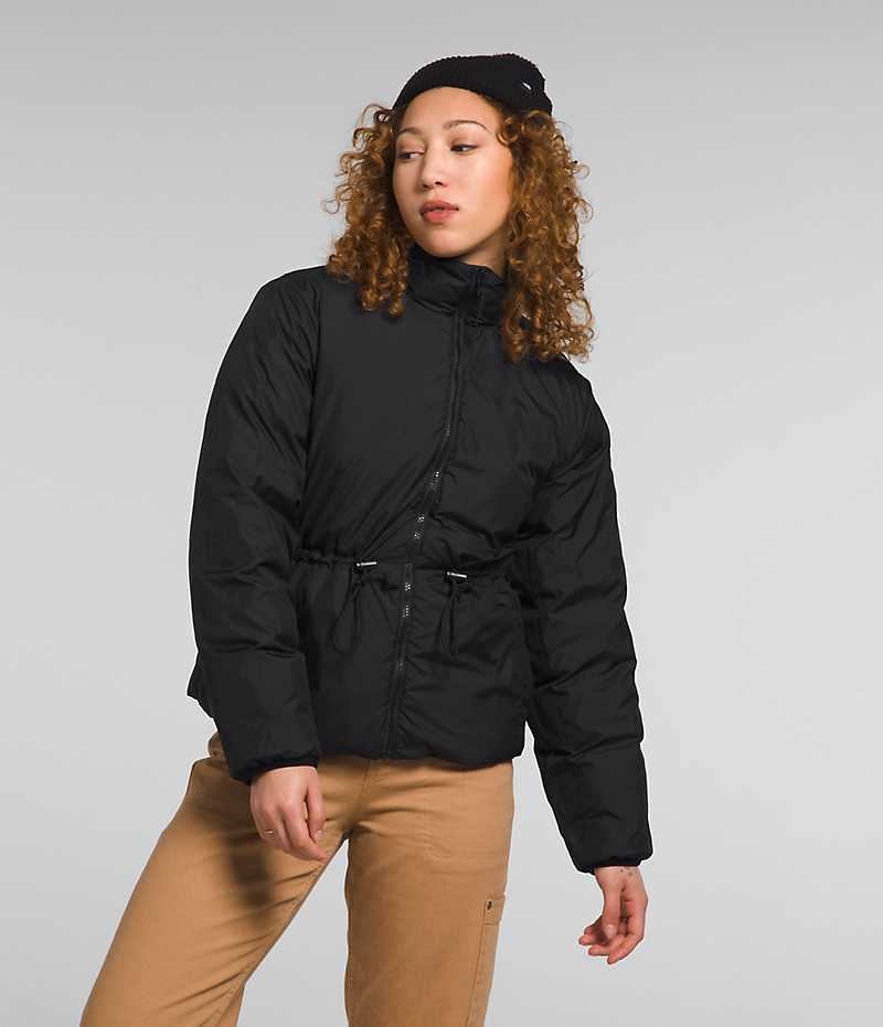 Women's The North Face Lhotse Reversible Down Jacket Black | CANADA HRGFKO