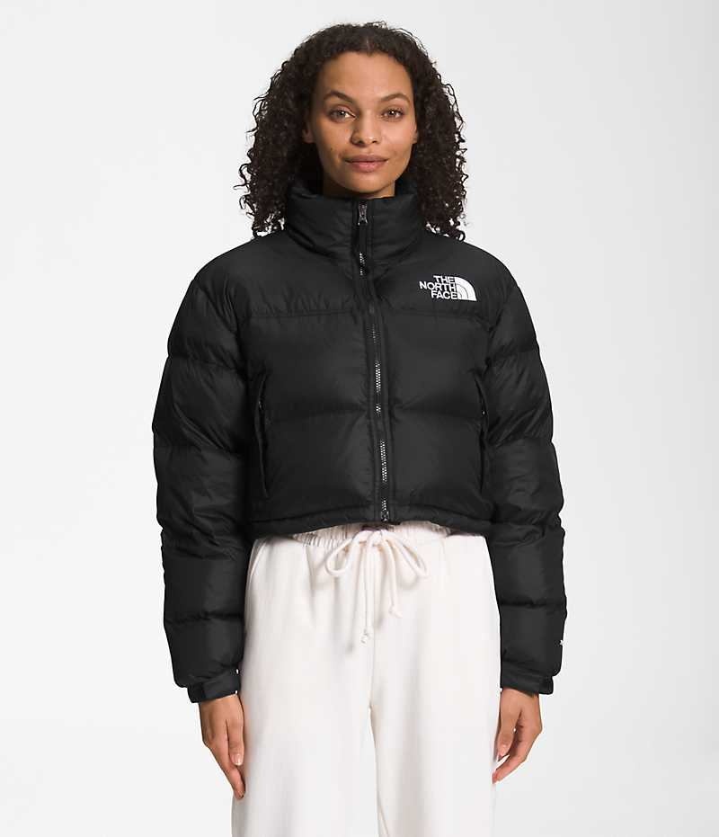 Women\'s The North Face Nuptse Short Down Jacket Black | TORONTO KHSDRW