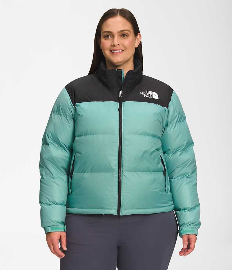 Women\'s The North Face Plus 1996 Retro Nuptse Down Jacket Turquoise | CANADA BWKESF