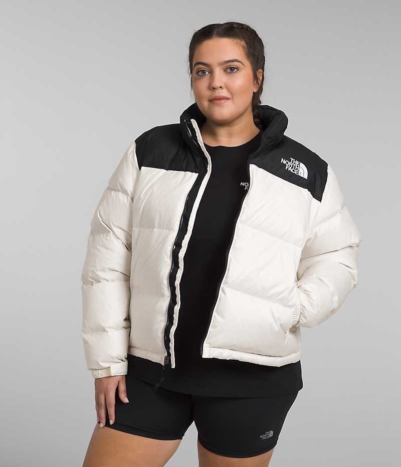 Women\'s The North Face Plus 1996 Retro Nuptse Down Jacket White | CANADA BQYVXP