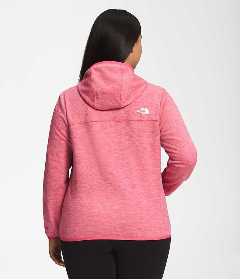 Women's The North Face Plus Canyonlands Hoodie Fleece Jacket Pink | OTTAWA XBDUEN