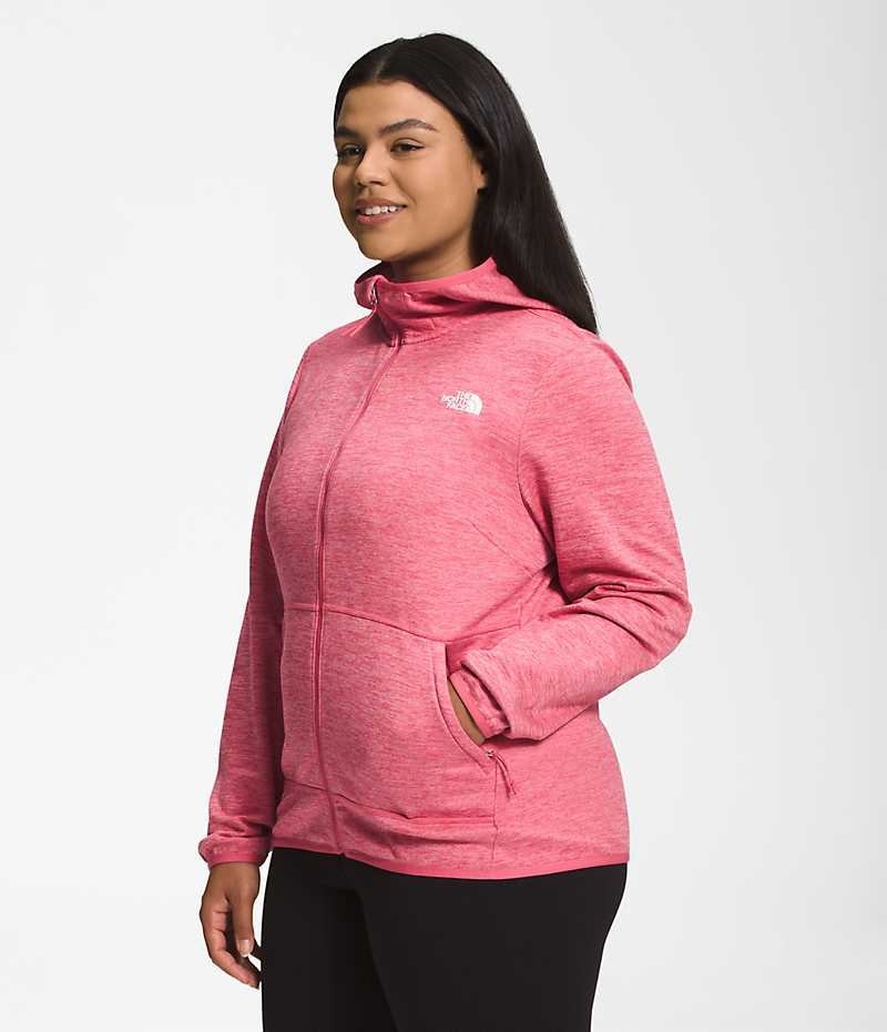 Women's The North Face Plus Canyonlands Hoodie Fleece Jacket Pink | OTTAWA XBDUEN