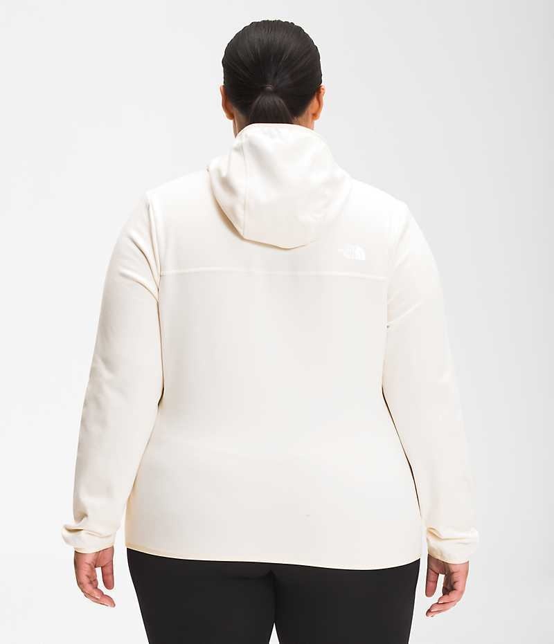 Women's The North Face Plus Canyonlands Hoodie Fleece Jacket White | CANADA QMWCTG