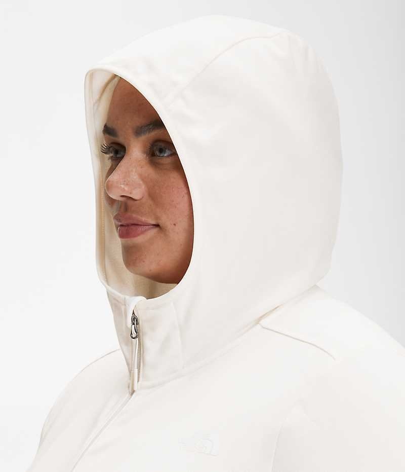 Women's The North Face Plus Canyonlands Hoodie Fleece Jacket White | CANADA QMWCTG