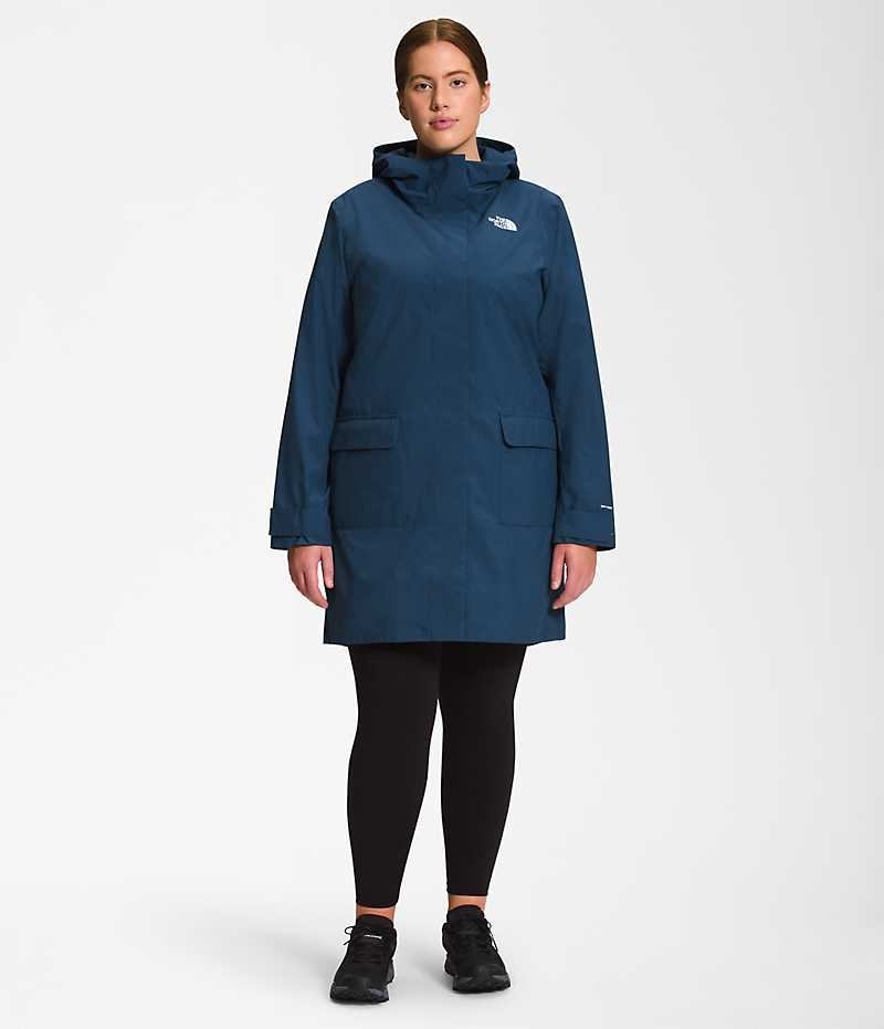 Women\'s The North Face Plus City Breeze Rain II Parka Blue | OTTAWA FLMCQA