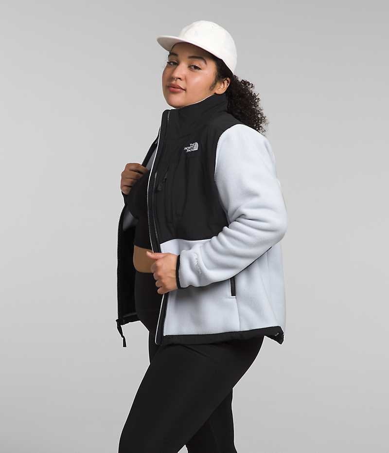 Women's The North Face Plus Denali Fleece Jacket Black / White | TORONTO VNAGIP