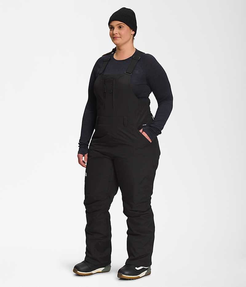 Women's The North Face Plus Freedom Insulated Bib Pants Black | TORONTO DTOCYE