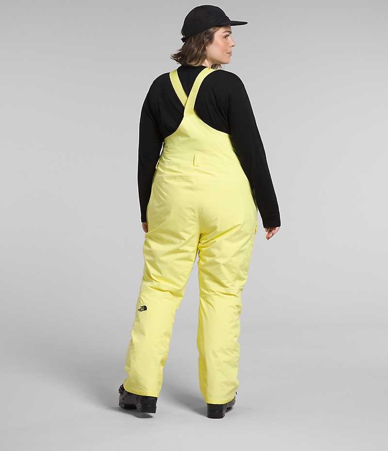 Women's The North Face Plus Freedom Insulated Bib Pants Yellow | OTTAWA FVKDMT